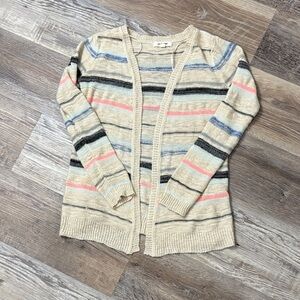 PINK ROSE - Striped Multi-colored Cardigan